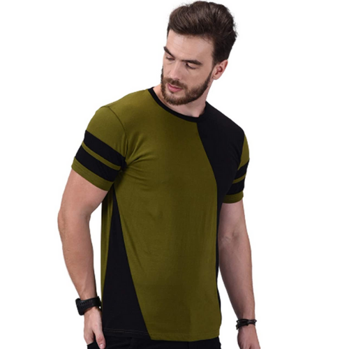 Green black Wrath Men's Regular Fit T-Shirt - Round Neck