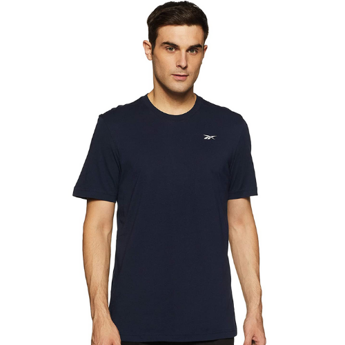Reebok Men's Conavy Solid Round Neck T-shirt | Regular Fit T-Shirt